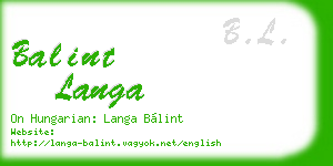 balint langa business card