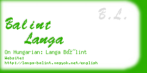 balint langa business card